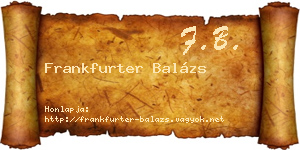 Frankfurter Balázs névjegykártya
